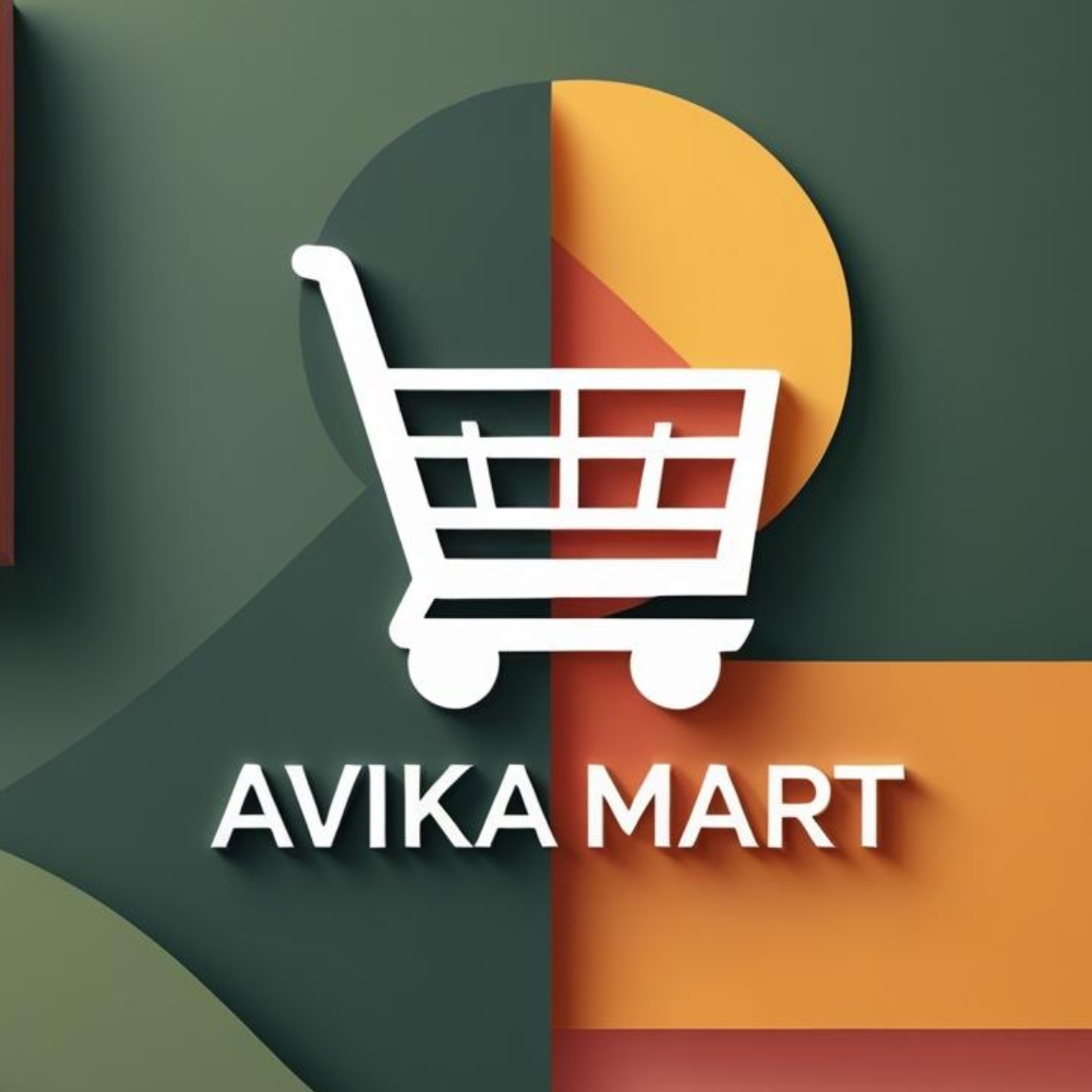 Logo Design for Avika Mart - Earthy Greens and Oranges